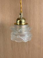 Vintage Hanglamp roos/ bloem Mat Glas, Huis en Inrichting, Lampen | Hanglampen, Ophalen of Verzenden, Gebruikt, Glas, Minder dan 50 cm