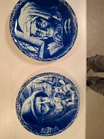 Prachtig paar Boch Delfts blauwe wandborden - Visser & Vrouw, Antiek en Kunst, Ophalen