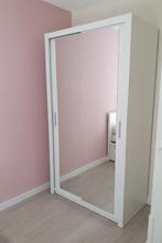 VOORRAAD Witte kledingkast met spiegel 120 cm breed + Inhoud, Kast, 50 tot 70 cm, Nieuw, 105 cm of meer