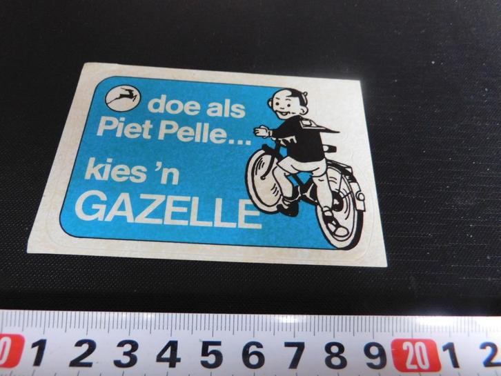 stickers doe als Piet Pelle  kies 'n GAZELLE Fiets  Rijwiel, Verzamelen, Stickers, Zo goed als nieuw, Ophalen