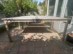 Teakhouten Tuintafel 180 x 90 evt met bankje, Tuin en Terras, Tuintafels, Ophalen, Gebruikt, Rechthoekig, Teakhout