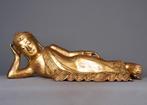 gouden liggende Boeddha Thailand hardhout 63 cm, Ophalen of Verzenden, Zo goed als nieuw