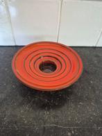 Vintage Gouda Kandelaar - Oranje, Overige materialen, Gebruikt, Rood, Ophalen of Verzenden