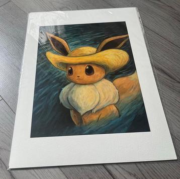 Pokemon x Van Gogh Eevee Hat Giclee Print 30X40 cm + COA beschikbaar voor biedingen