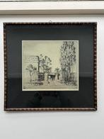 Ets door Johan Hemkes, voorstellend de RHBS Ter Apel 1945, Antiek en Kunst, Kunst | Etsen en Gravures, Ophalen