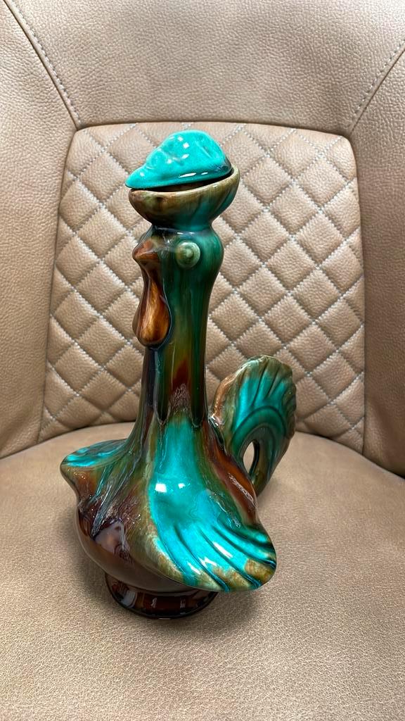 Vintage Keramische Haan Decanteerder, Antiek en Kunst, Antiek | Glas en Kristal, Ophalen of Verzenden