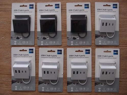 Partij van 8 stuks USB-C hub 4 ports / poorten, Computers en Software, Dockingstations, Nieuw, Docking station, Laptop, Ophalen of Verzenden