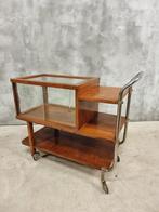 Vintage trolley drankentrolley sidetable met vitrine, Ophalen of Verzenden