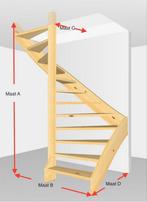 Nieuwe halfslagtrap  open model, linksdraaiend bouwpakket, Doe-het-zelf en Verbouw, Ladders en Trappen, Ophalen, Nieuw, Trap, 2 tot 4 meter