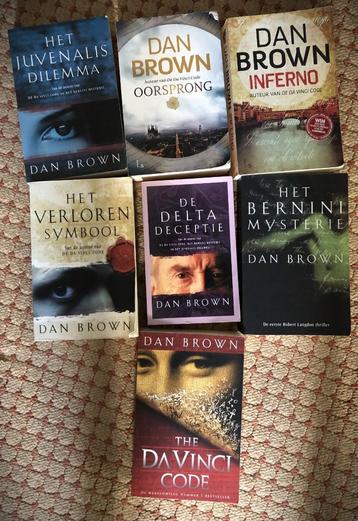 7 boeken Dan Brown, populaire titels ! 7 voor €15,- !!