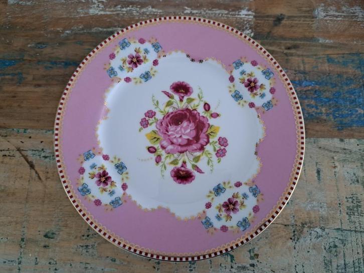 Pip Studio Floral Roze gebaksbordjes vier stuks, Huis en Inrichting, Keuken | Servies, Nieuw, Bord(en), Overige stijlen, Porselein