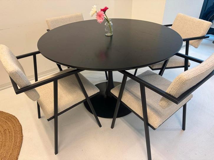 Aime Te Design Stoelen + Ronde Tafel - Zo Goed Als Nieuw!, Antiek en Kunst, Antiek | Meubels | Stoelen en Banken, Ophalen of Verzenden