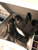 Manfield zwarte leren enkellaarsjes, Zwart, Lage of Enkellaarzen, Ophalen of Verzenden, Zo goed als nieuw