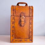 Vintage houten wijnkist voor 2 flessen, Ophalen of Verzenden
