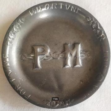 tinnen schaaltje met motto van Margaretha van Oostenrijk 9cm beschikbaar voor biedingen