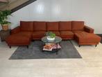 GRATIS LEVERING Z.G.A.N U-bank Cognac 365x150x150 GEREINIGD, Huis en Inrichting, Banken | Bankstellen, Stof, Hoekbank, 300 cm of meer
