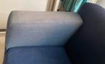 Leolux bank - Stijlvolle blauwe bank, Ophalen, Gebruikt, Driepersoons, 75 tot 100 cm