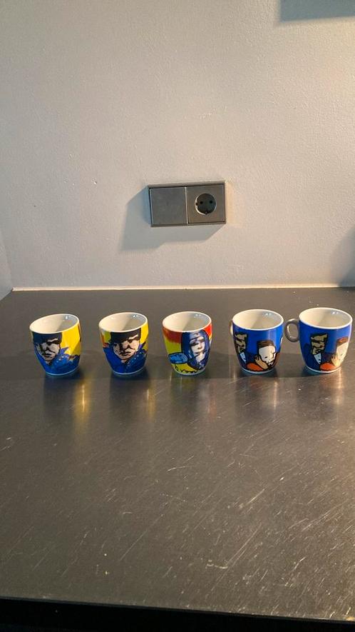 Herman Brood koffiekopjes 5x, Huis en Inrichting, Keuken | Servies, Gebruikt, Kop(pen) en/of Schotel(s), Overige stijlen, Ophalen of Verzenden