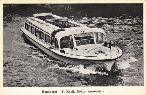 Rondvaart - P. Kooij, Rokin, Amsterdam - ongelopen, Verzamelen, Ansichtkaarten | Nederland, Ongelopen, Noord-Holland, 1920 tot 1940