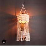 Macramé Lampenkap - Boho Stijl, Wit, Rond, Ophalen of Verzenden, Zo goed als nieuw
