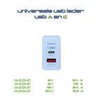 Universele usb lader  A & C poort (GaN), Telecommunicatie, Mobiele telefoons | Toebehoren en Onderdelen, Nieuw, Overige typen