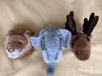 Dierenkoppen Leeuw, Eland & Olifant - Knuffels, Ophalen of Verzenden, Gebruikt, Overige typen