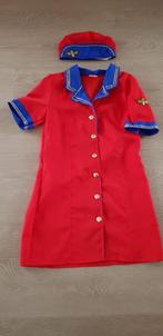 Rood blauw goud stewardess pak ., Carnaval, Ophalen of Verzenden, Zo goed als nieuw, Kleding