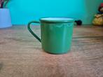 Groen emaille beker., Ophalen of Verzenden