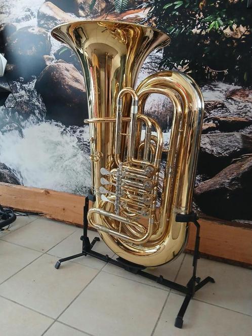 Bb Tuba Monzani, Muziek en Instrumenten, Blaasinstrumenten | Tuba's, Gebruikt, Bes-tuba, Met koffer of draagtas, Ophalen