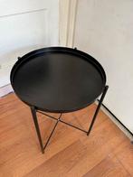 Bijzettafel zwart, Minder dan 55 cm, Rond, Zo goed als nieuw, Hout