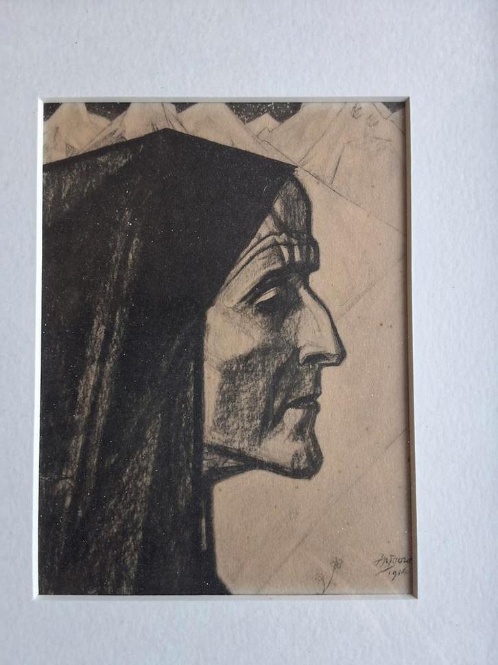 Jan Toorop, Dante  1914 izgs onbeschadigd, Antiek en Kunst, Kunst | Etsen en Gravures, Ophalen of Verzenden