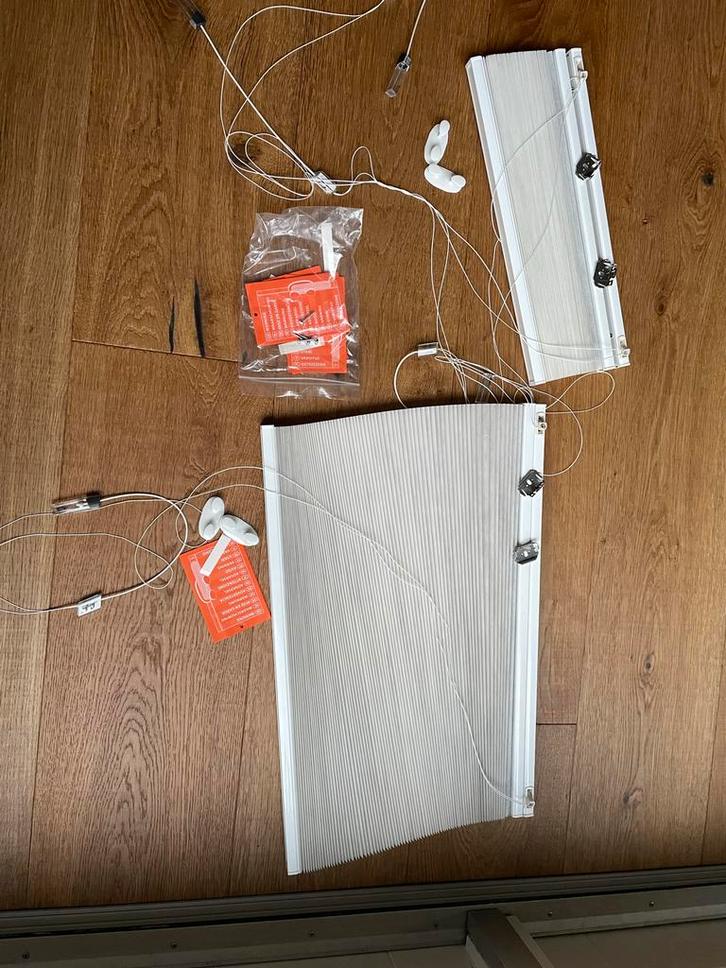 Duette Plissé Gordijnen - Wit, Huis en Inrichting, Stoffering | Gordijnen en Lamellen, Gebruikt, 100 tot 150 cm, 50 tot 100 cm