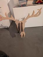 Houten Rendier Hoofd Decoratie, Verzamelen, Dierenverzamelingen, Ophalen, Nieuw, Hert, Gewei of Kop