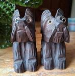 Houtsnijwerk hondjes waren boekensteunen., Ophalen of Verzenden