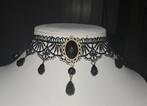 Mooie nieuwe zwart kanten Gothic ketting /cocker  met hanger, Overige materialen, Verstelbaar, Zwart, Nieuw