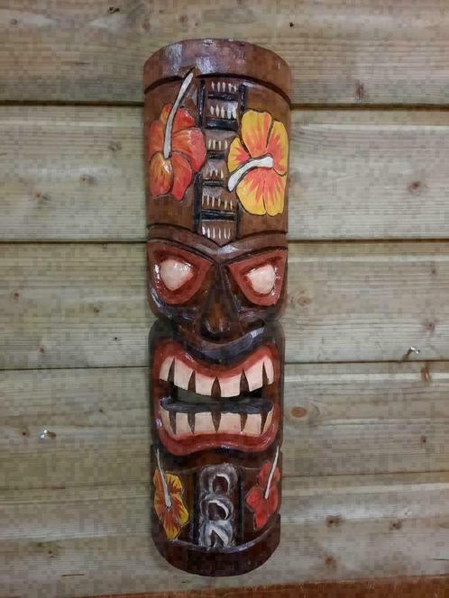 Tiki masker Hawaiiaanse Bloem, Antiek en Kunst, Kunst | Beelden en Houtsnijwerken, Ophalen of Verzenden