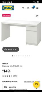 MALM Bureau IKEA Zwart - Zelf demonteren!, Huis en Inrichting, Bureaus, Ophalen