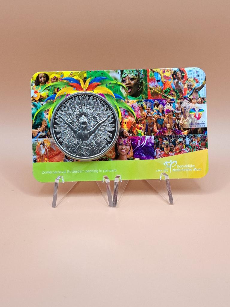Coincard Zomercarnaval penning 2022 Nederland, Verzenden, Koningin Beatrix, Euro's, Losse munt