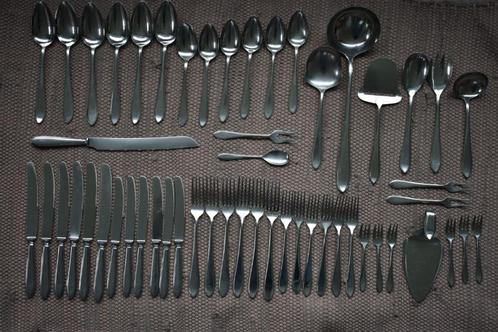 Gero Zilmeta 718 Puntfilet Wals cassette 6 persoons compleet, Huis en Inrichting, Keuken | Bestek, Gebruikt, Bestekset, Rvs of Chroom