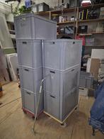 7x Eurobak 60x40cm,  met trolleys en trekstang - gebruikt, Huis en Inrichting, Ophalen