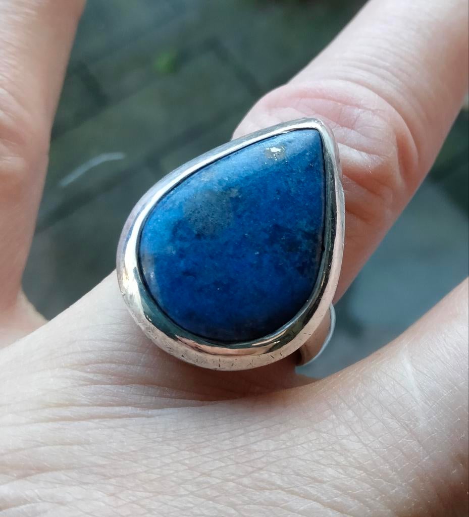 Lapis lazuli ring maat 19,75, 19 tot 20, Nieuw, Dame, Zilver