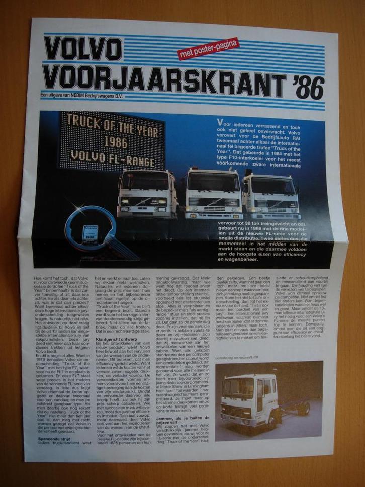 Volvo Truck Krant 1986 - F16 F12 F10 FL6, Boeken, Auto's | Folders en Tijdschriften, Zo goed als nieuw, Volvo, Ophalen