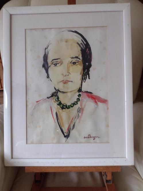 Van Dongen Gesigneerd Portret van Dame, Antiek en Kunst, Kunst | Schilderijen | Modern, Ophalen of Verzenden