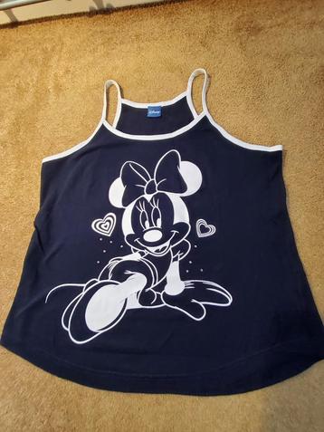 Nieuw Minnie Mouse top met witte print & roze steentjes mt L beschikbaar voor biedingen
