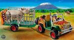 Playmobil neushoorn in wagen 4832, Ophalen of Verzenden, Zo goed als nieuw, Complete set