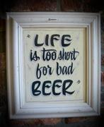 Handgeschilderd tekstbord / schilderij / bier / mancave, Huis en Inrichting, Ophalen of Verzenden, Nieuw