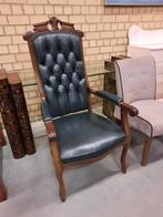 Antieke stoel met donkergroen leren bekleding, Ophalen