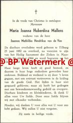 Mallens Maria 1882 Tilburg 1964 Maastricht x vd Ven - 21435, Verzamelen, Bidprentje, Ophalen of Verzenden