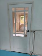 Houten deur met glas - 201x82,5cm, Doe-het-zelf en Verbouw, Deuren en Horren, Ophalen, Gebruikt, 80 tot 100 cm, Binnendeur