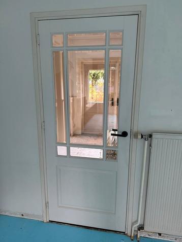 Houten deur met glas - 201x82,5cm beschikbaar voor biedingen